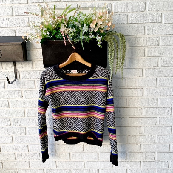 Mossimo Supply Co. Sweaters - Mossimo Patterned Aztec Sweater With Stripes S/P